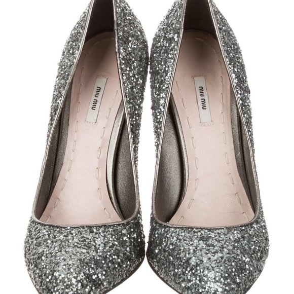 Miu Miu Metallic and Silver Pumps - Picture 3 of 5